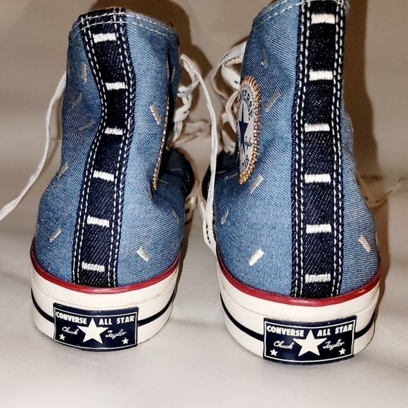 Chuck Taylor Denim  Men's High Top Converse Size 10.5 - Picture 4 of 8